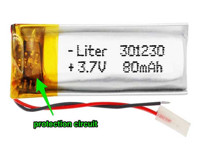 LiPo battery 301230 with protection circuit