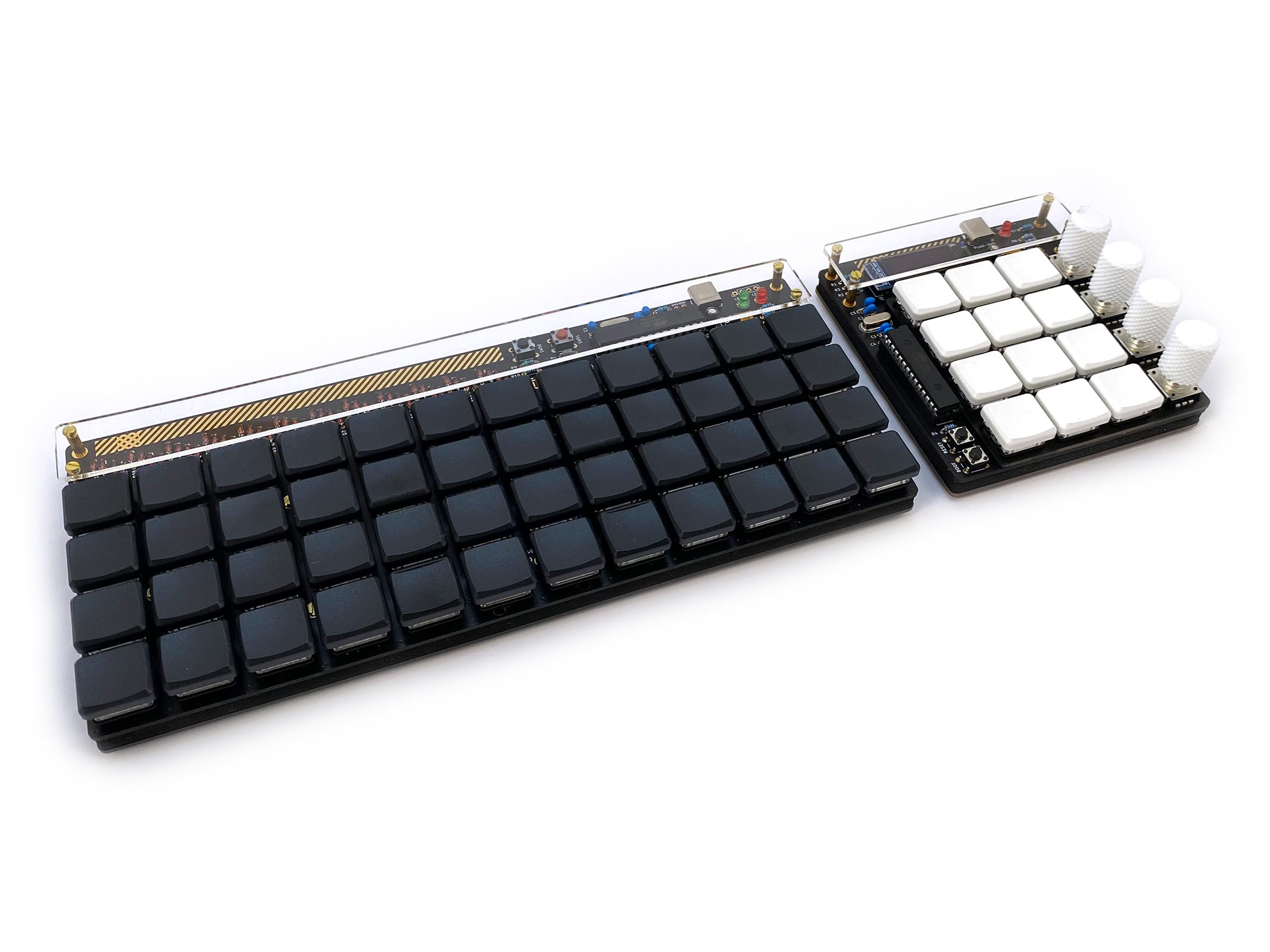 Plaid Gold and Plaid-Pad with MBK Choc Low Profile Blank Keycaps