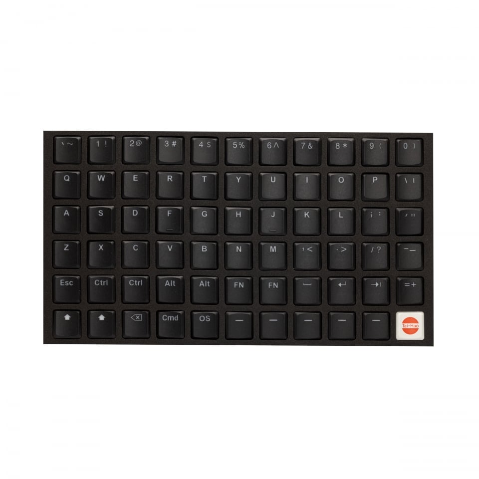 Tai-Hao THT Low Profile MX/Choc Keycap Set Black PBT
