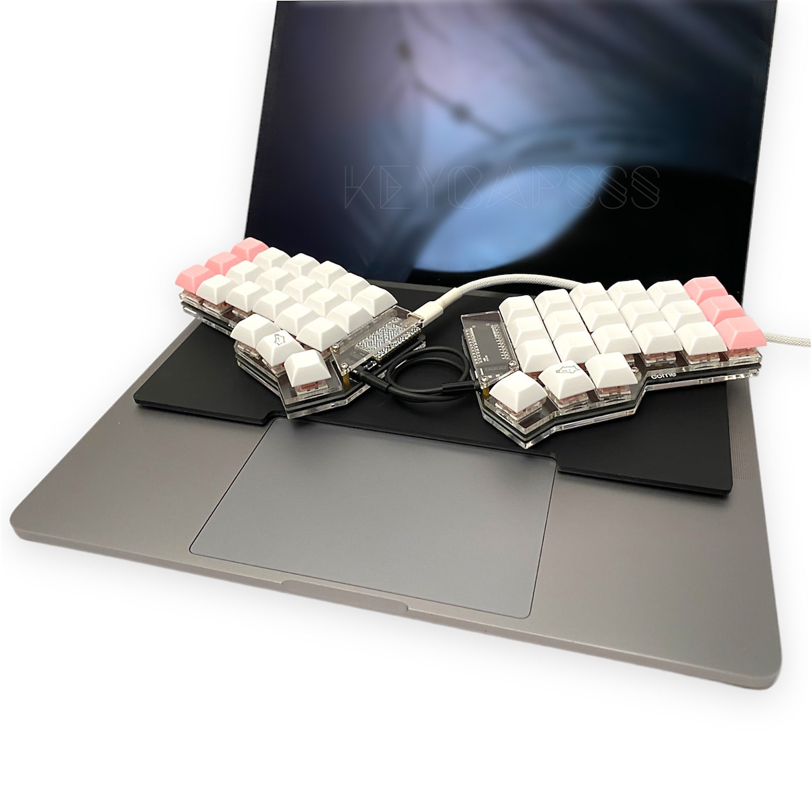 Keyboard Cover Plate for Apple Macbook Pro Acrylic matte black onto Corne mechanical keyboard