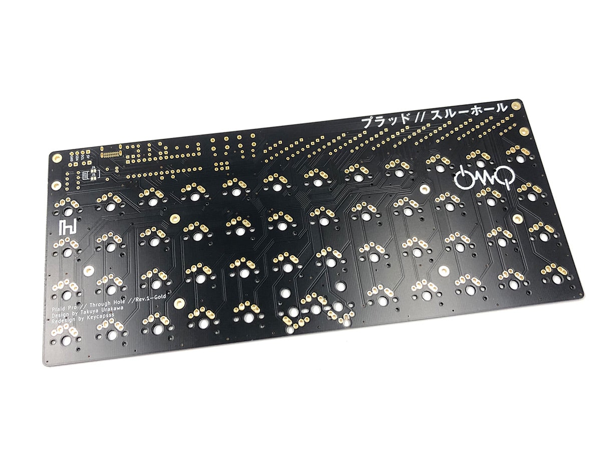 Plaid Gold ortholinear mechanical keyboard Back