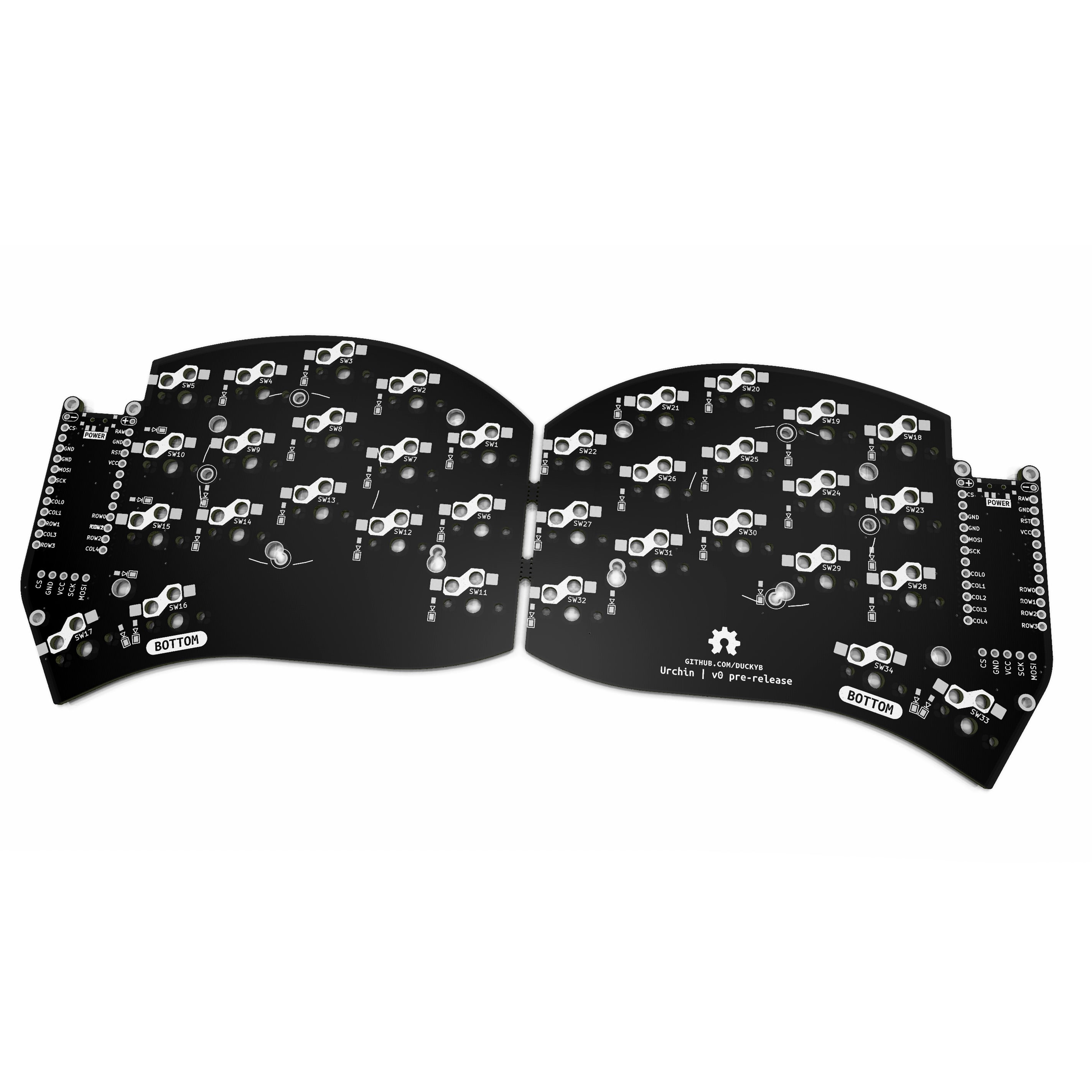 Urchin (Sweep Fork) Split Keyboard PCB Urchin (Sweep Fork) Split Keyboard PCB
