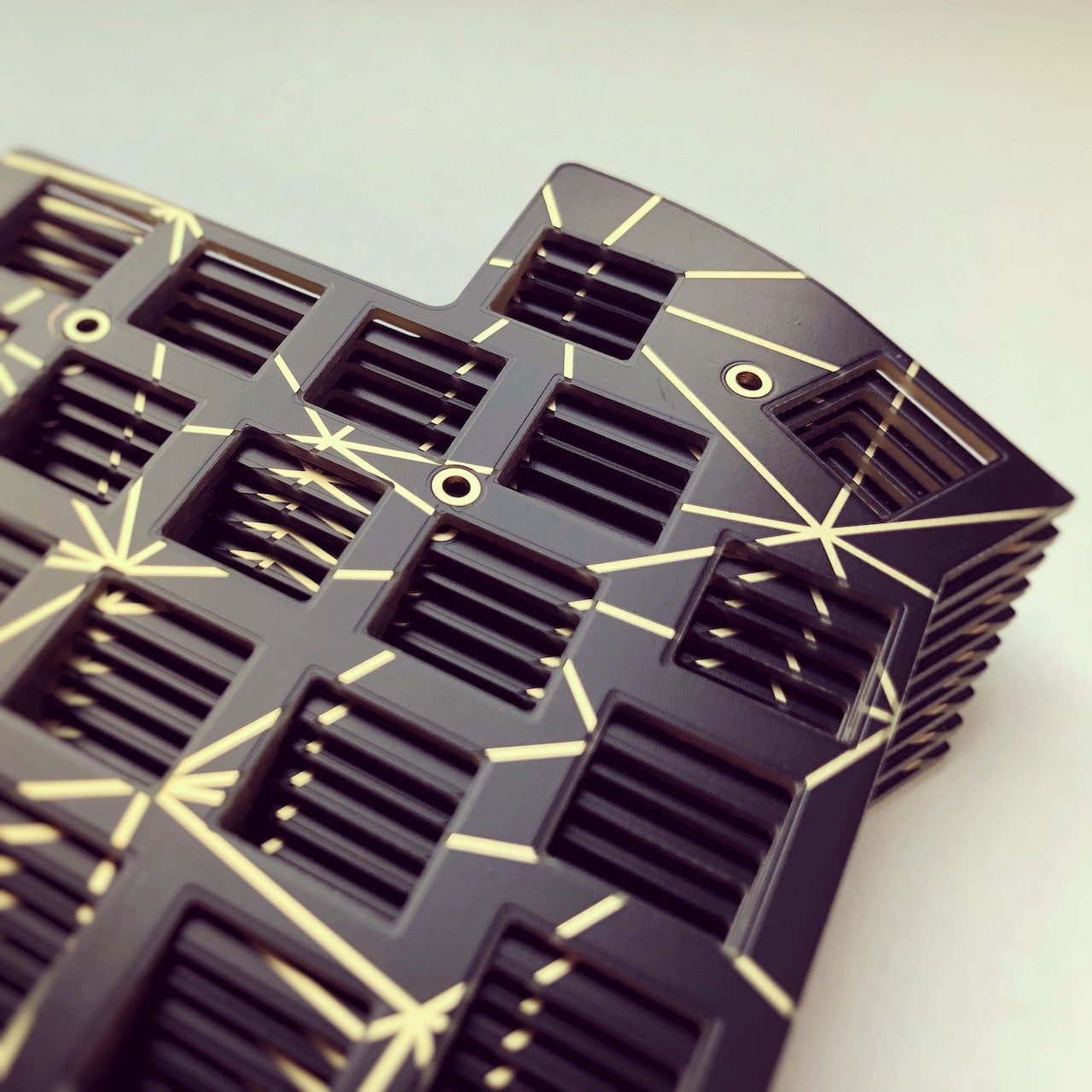 Lily58 Plate Case - Triangle Edition Gold/Black