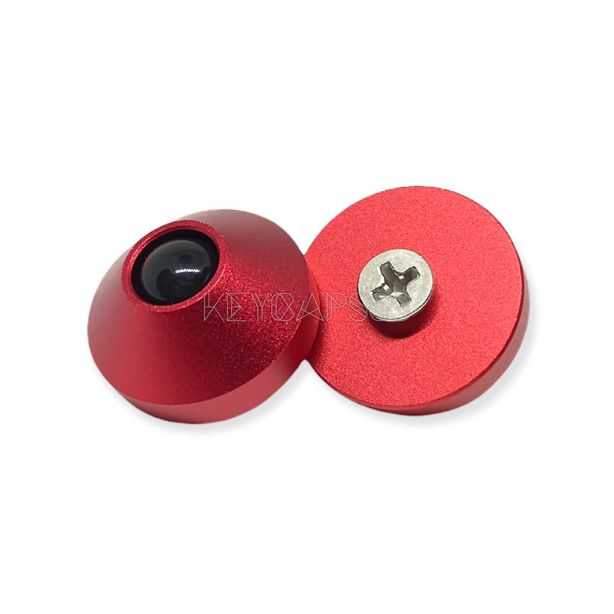 Anodized CNC Aluminum Cone Feet for Mechanical Keyboards Red