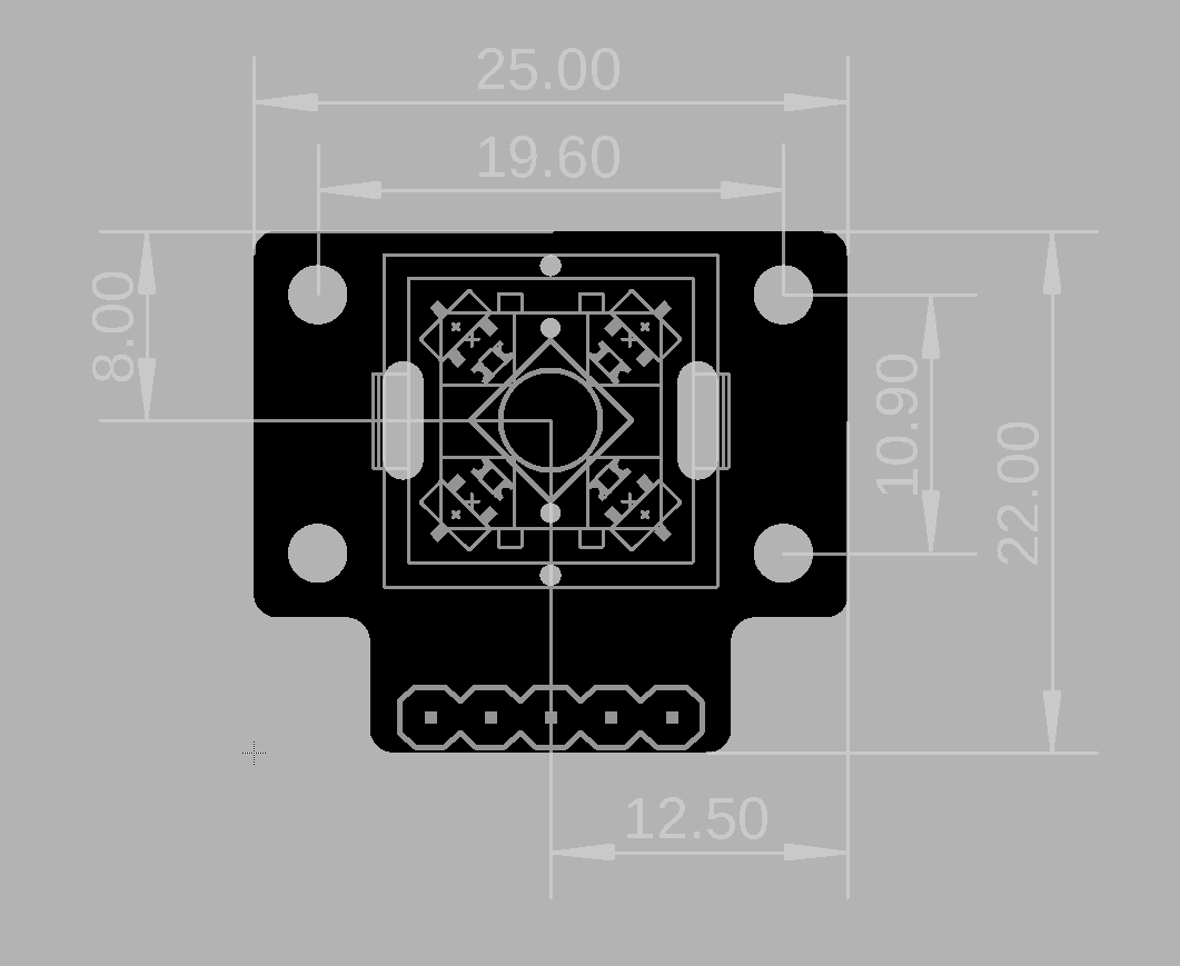 Pimoroni Trackball Breakout RGB LED I2C Dimensions