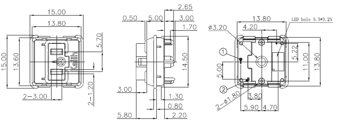 kailh-choc-switch-low-profile-dimensions Kailh Low Profile Choc Switches V1