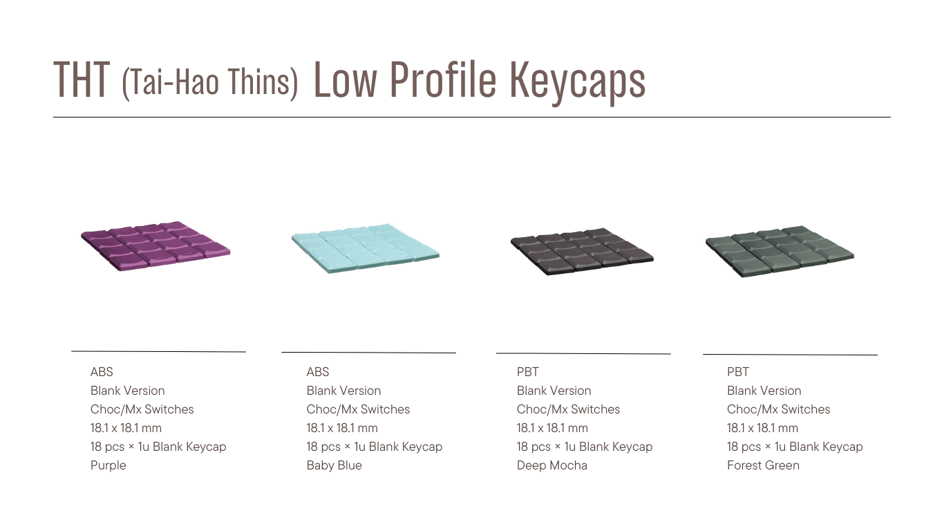 Tai-Hao THT Low Profile MX Blank Keycaps