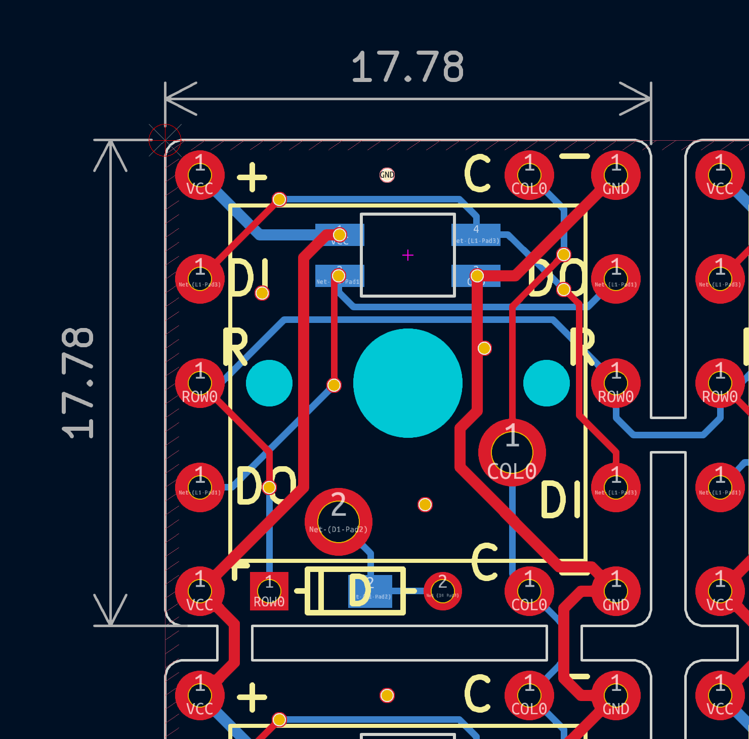 MxLEDBit Single Switch PCB - MX Choc Hot Swap Socket