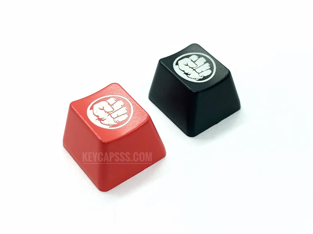 NOVELTY SHINE THROUGH KEYCAPS ABS ETCHED, SHINE-THROUGH AVENGERS INFINITY WAR HERO LOGO BLACK RED CUSTOM MECHANICAL KEYBOARDS