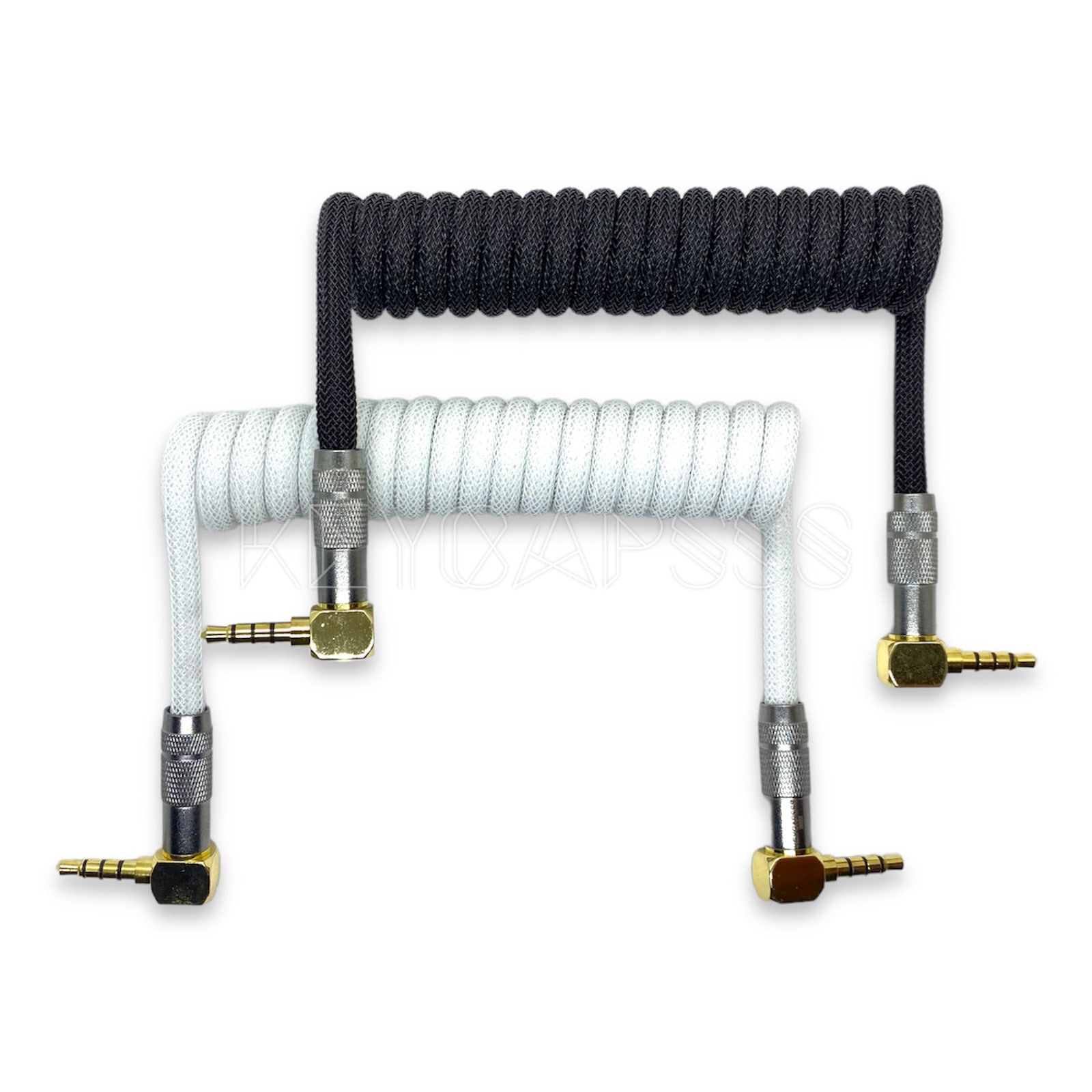 TRRS Cable Coiled 4-pole 3.5mm Jack - Angled