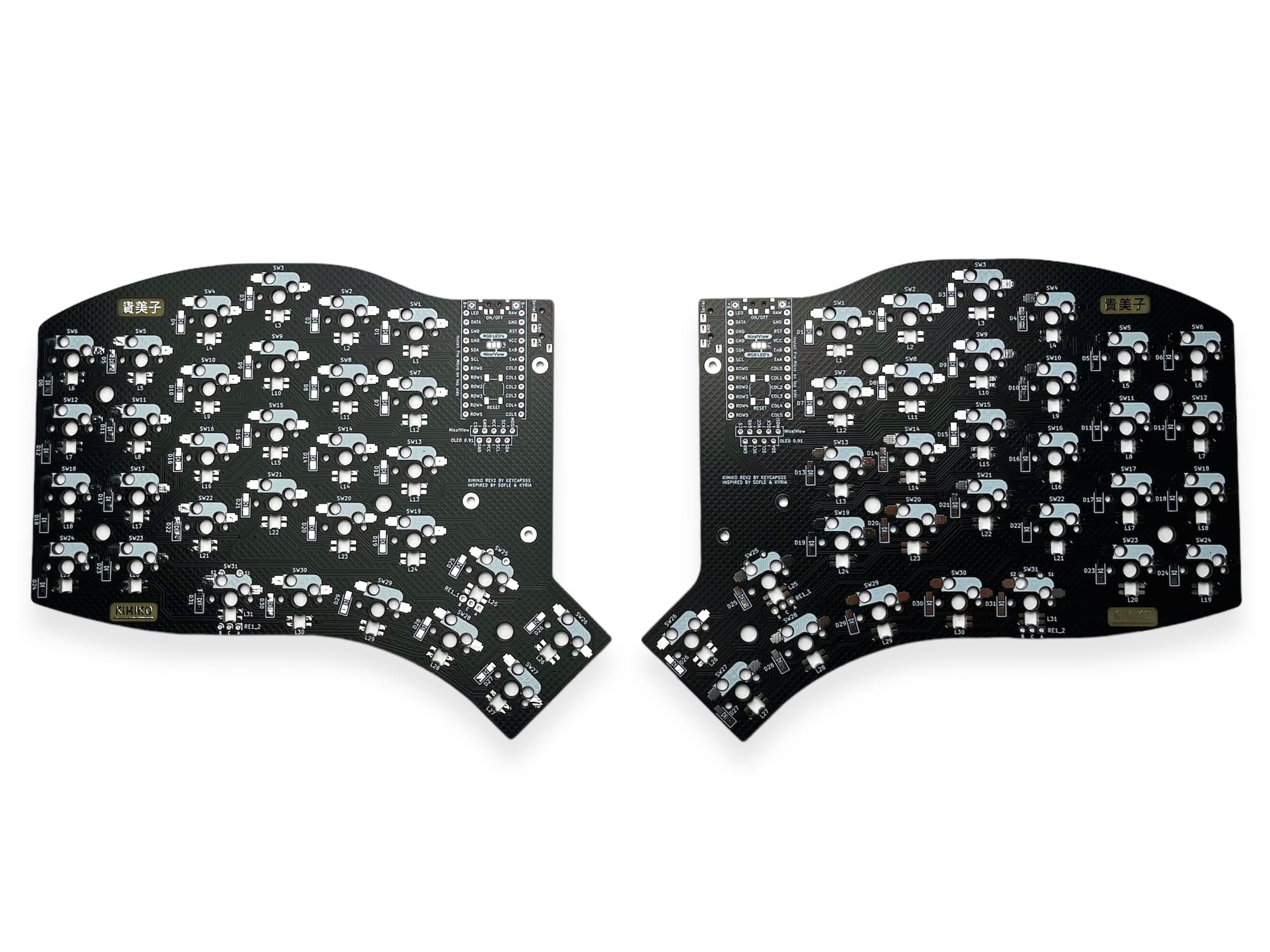Kimiko Rev2 Split Keyboard PCB - Back