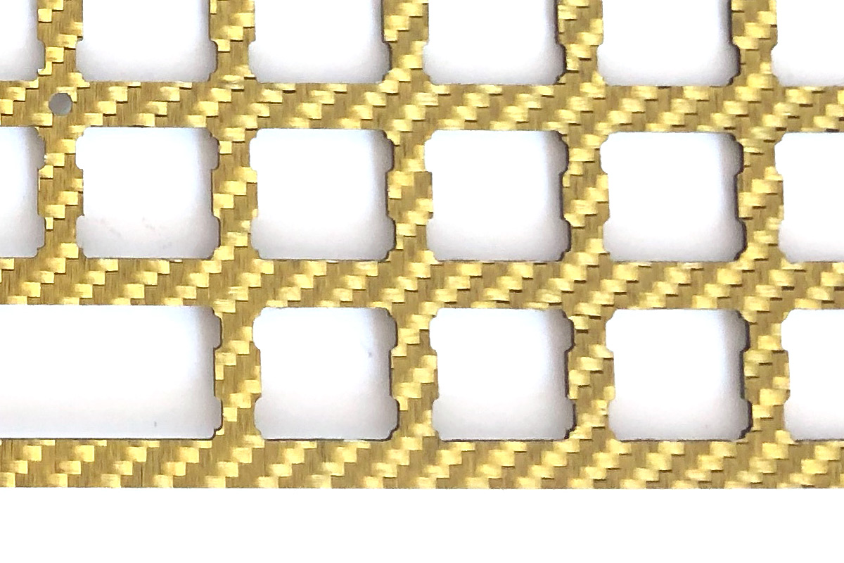 Planck compatible Carbon Top Plate for HI-PRO OLKB Case (ortholinear keyboard) Gold