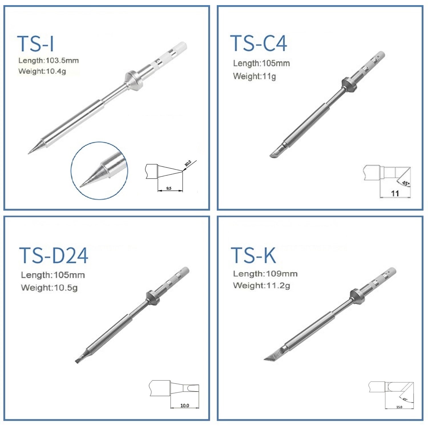 Pinecil soldering 4 gross tips set