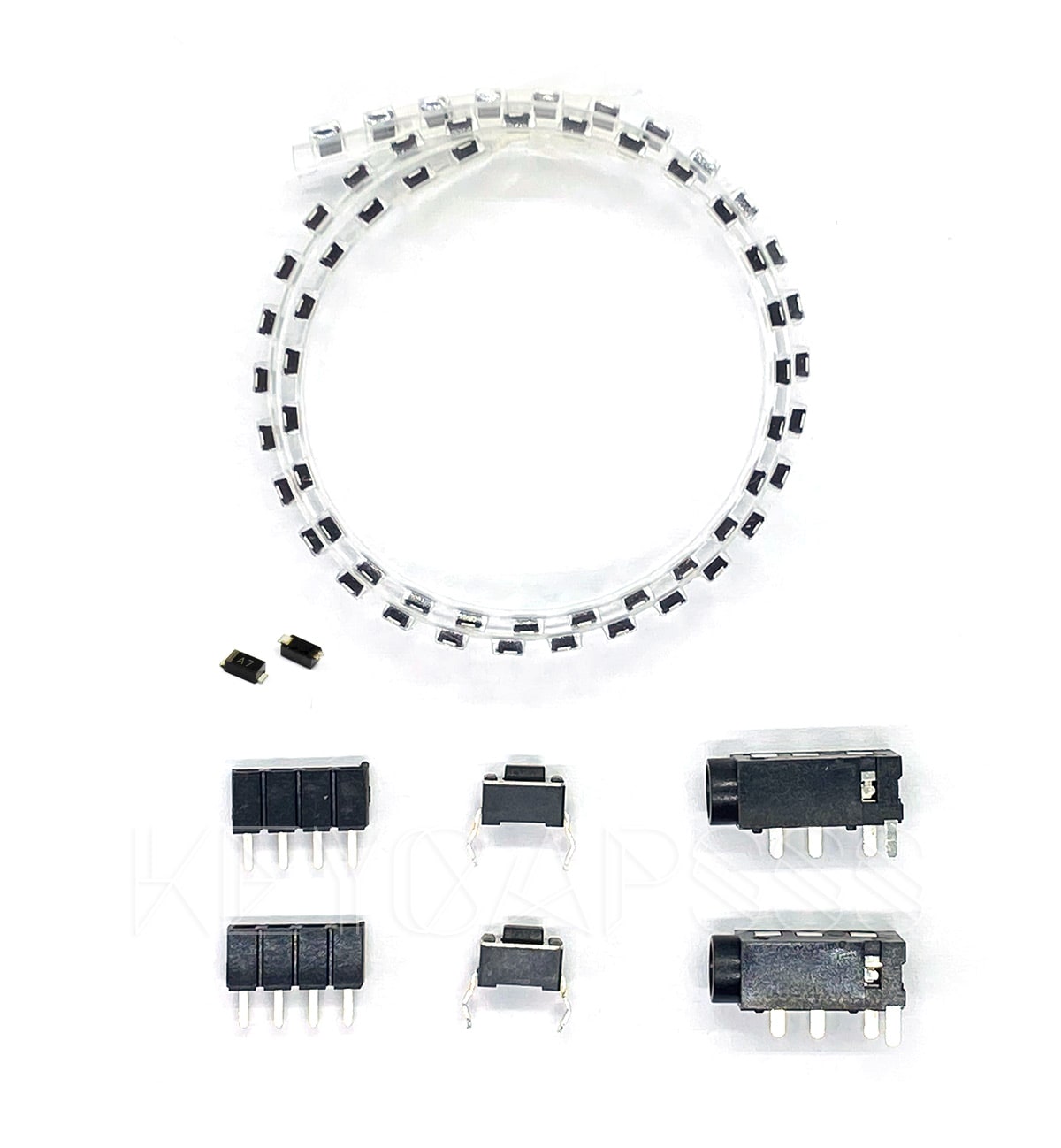 Lilly58 smd solder parts (trrs jack, diodes, buttons, oled sockets)