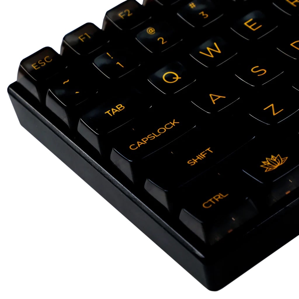 ZSA Crystal ABS Keycap Set with UV Print Smoked Black clear