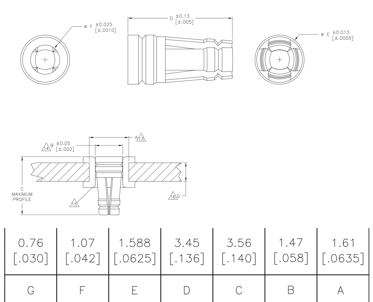 Holtite (Hotswap) Sockets For PCB/Switches - Tin-Lead 8134-HC-8P3 Keyboard Dimensions