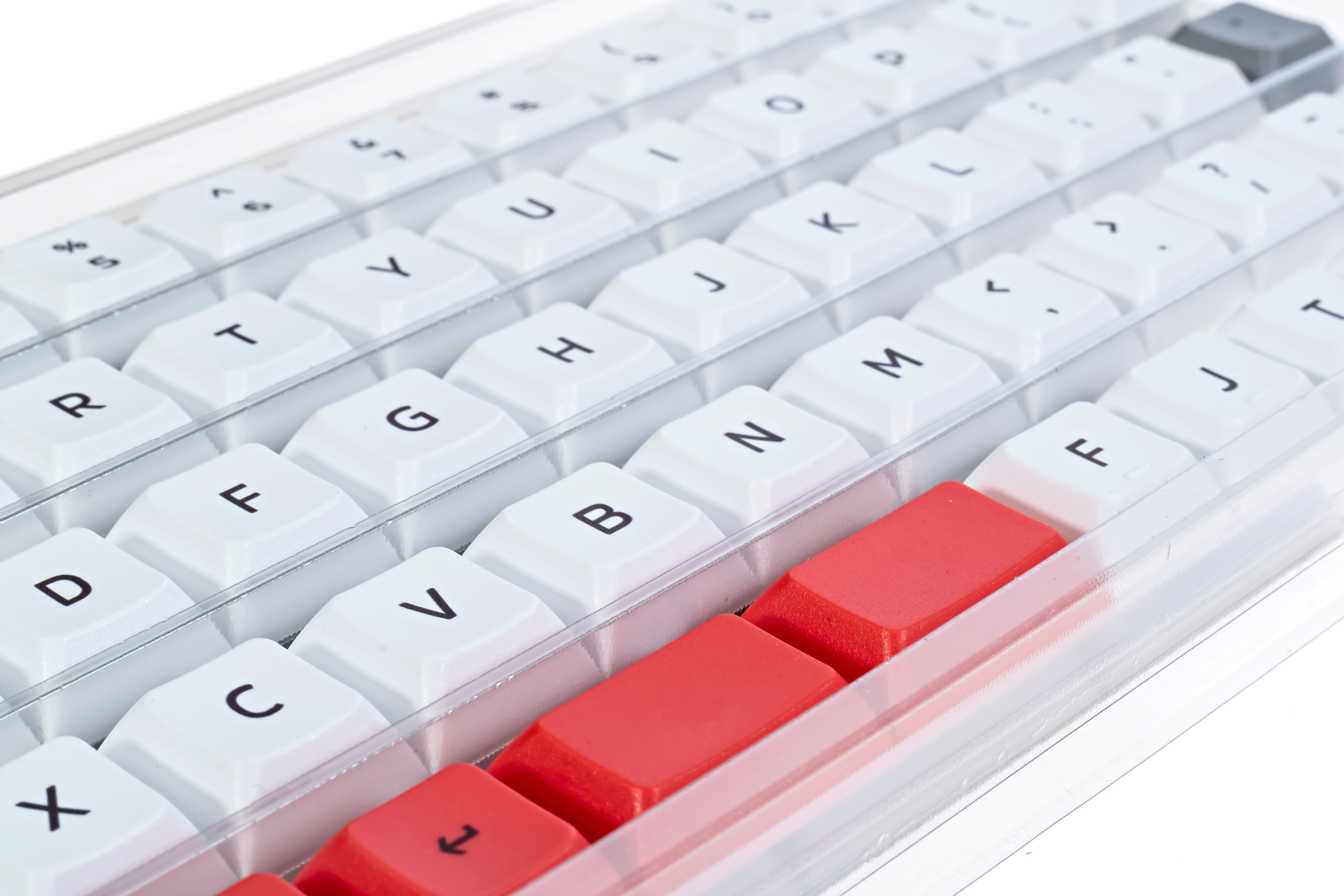 DSA Way Ortho/Split Keyboard Keycaps Set White/Red