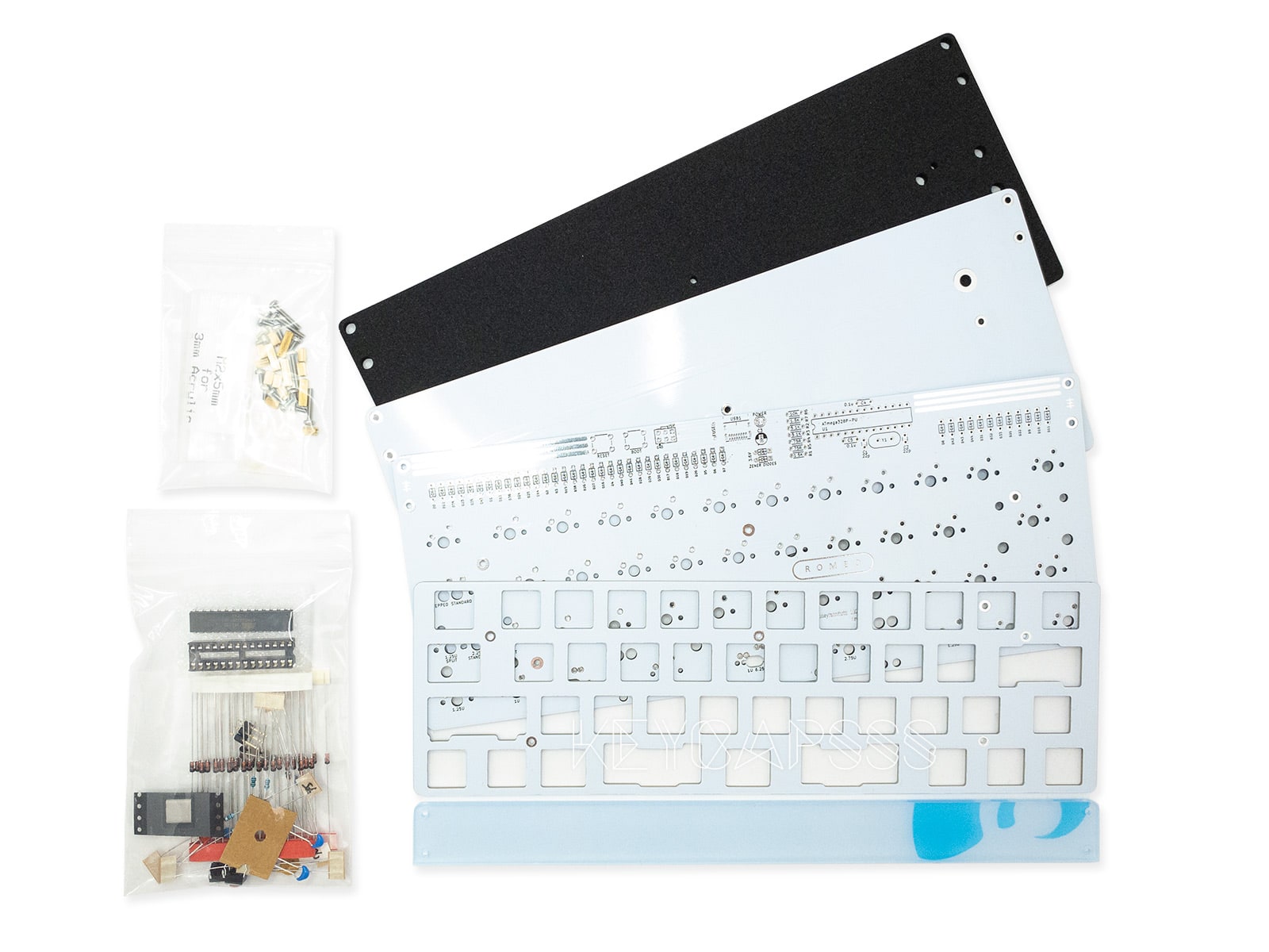 romeo-keyboard-kit-1 Romeo Keyboard Kit 40% Through hole parts USB-C Atmega328P