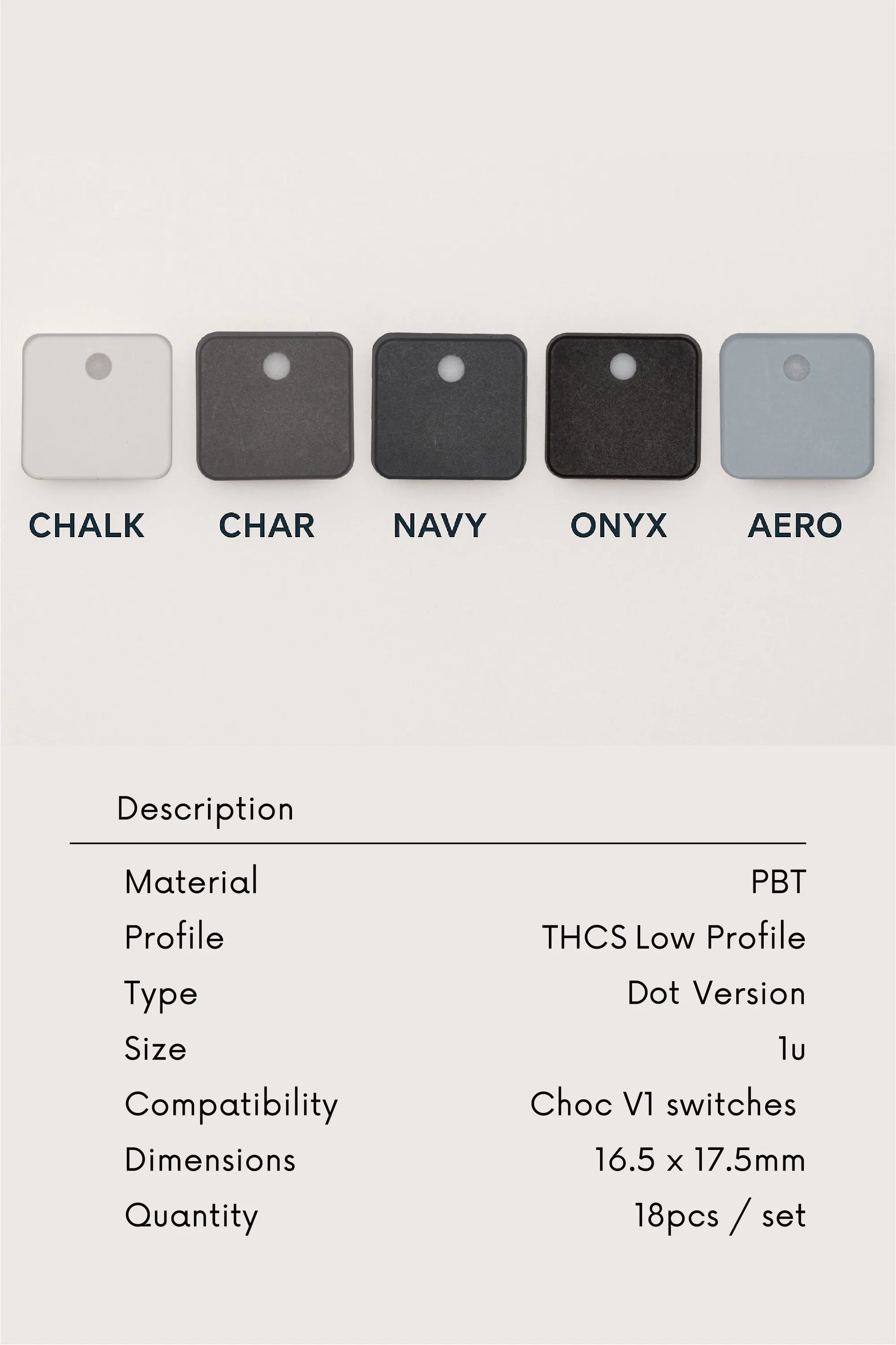 THCS Low Profile Keycaps - DOT PBT Double Shot Tai-Hao