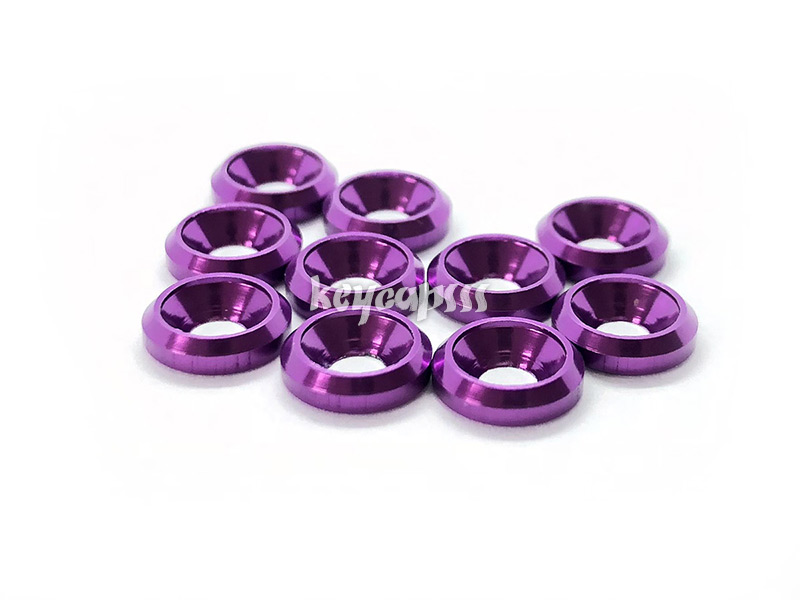 M3 conical washer with the chamfer anodized counter sink purple