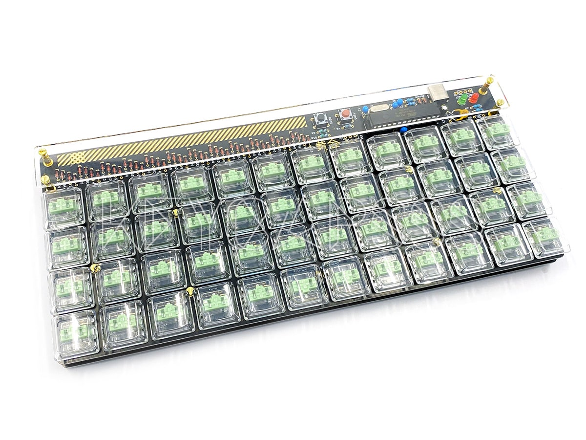 Plaid Gold ortholinear mechanical keyboard