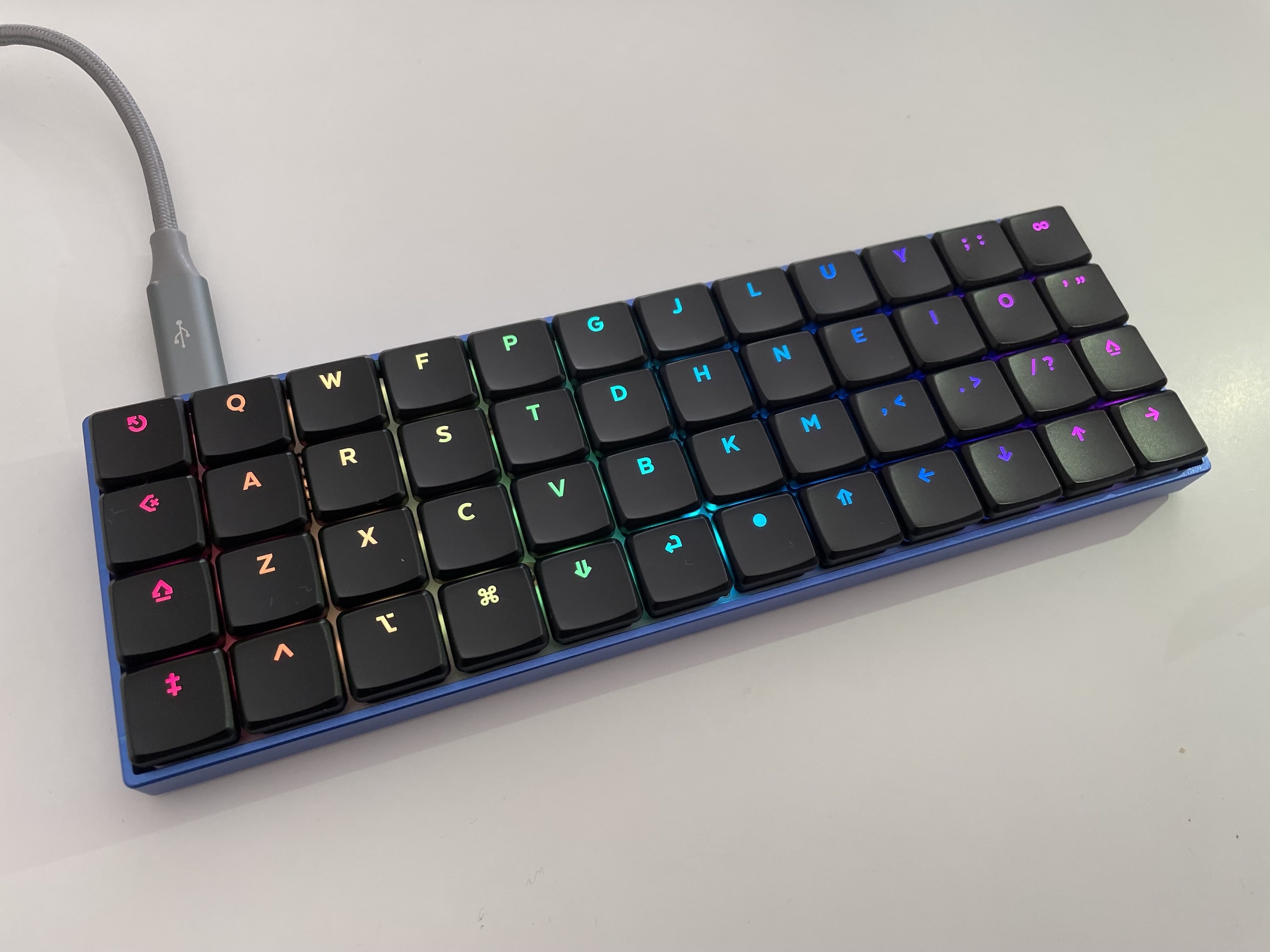 MBK Glow Choc Low Profile Keycap Set shine-through backlit Planck Ortho