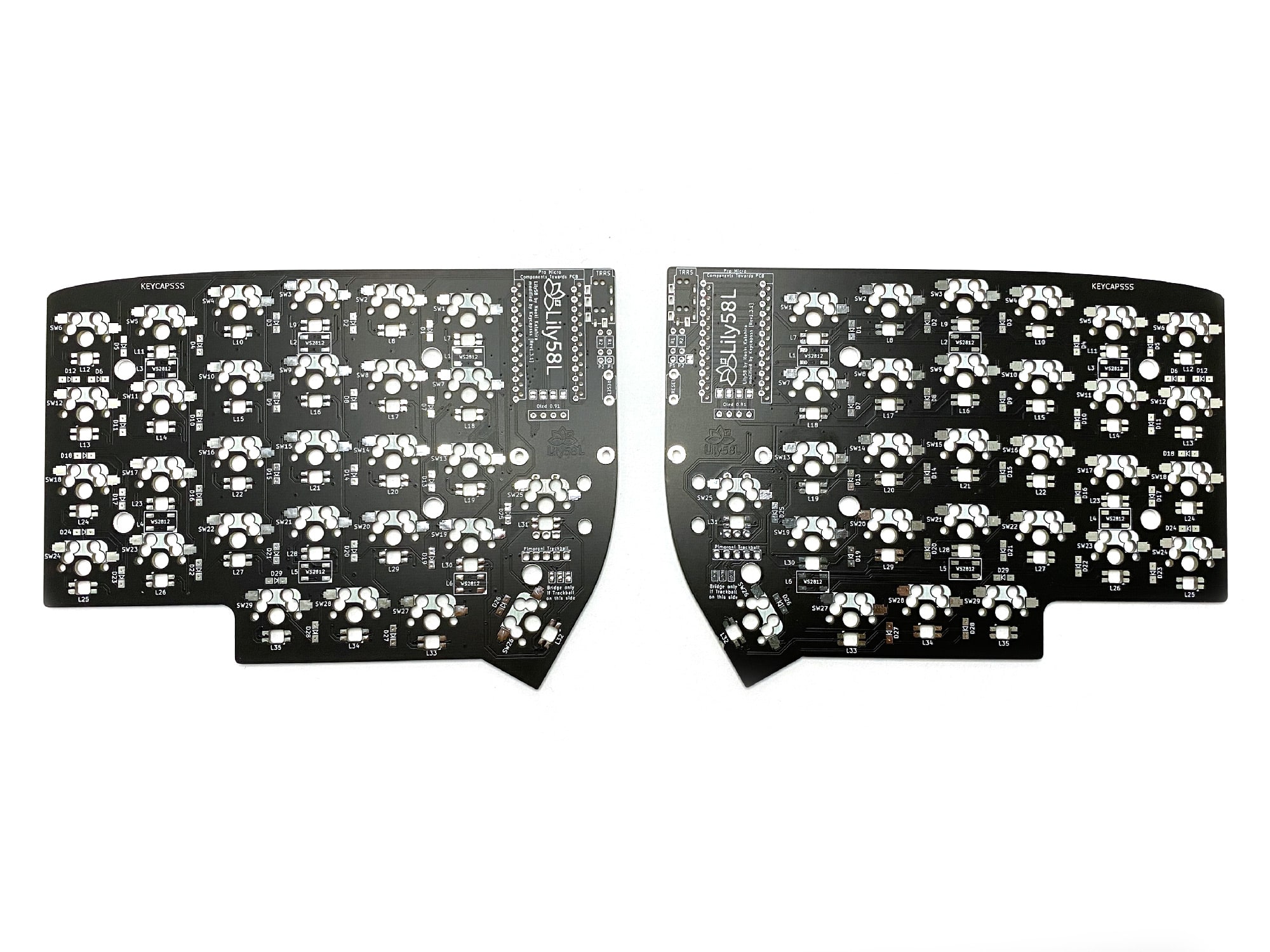 Lily58L Split Keyboard PCB Kailh Hot Swap Sockets MX
