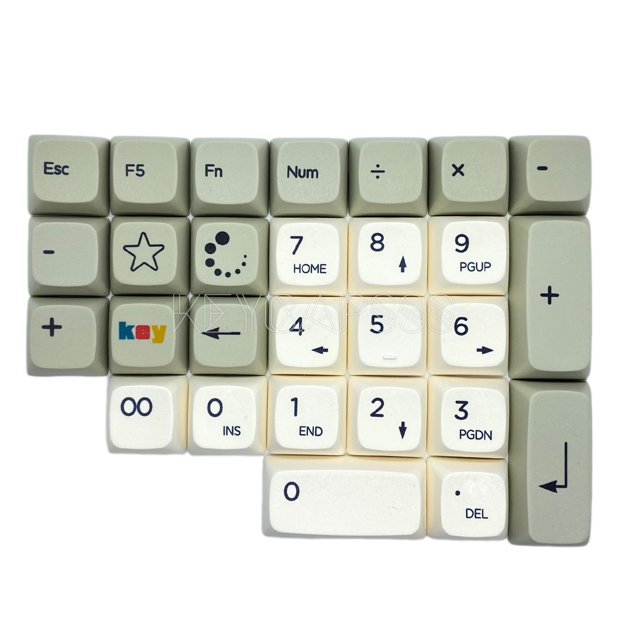 NP Profile PBT Numpad Keycaps 28 keys Gray/Ivory