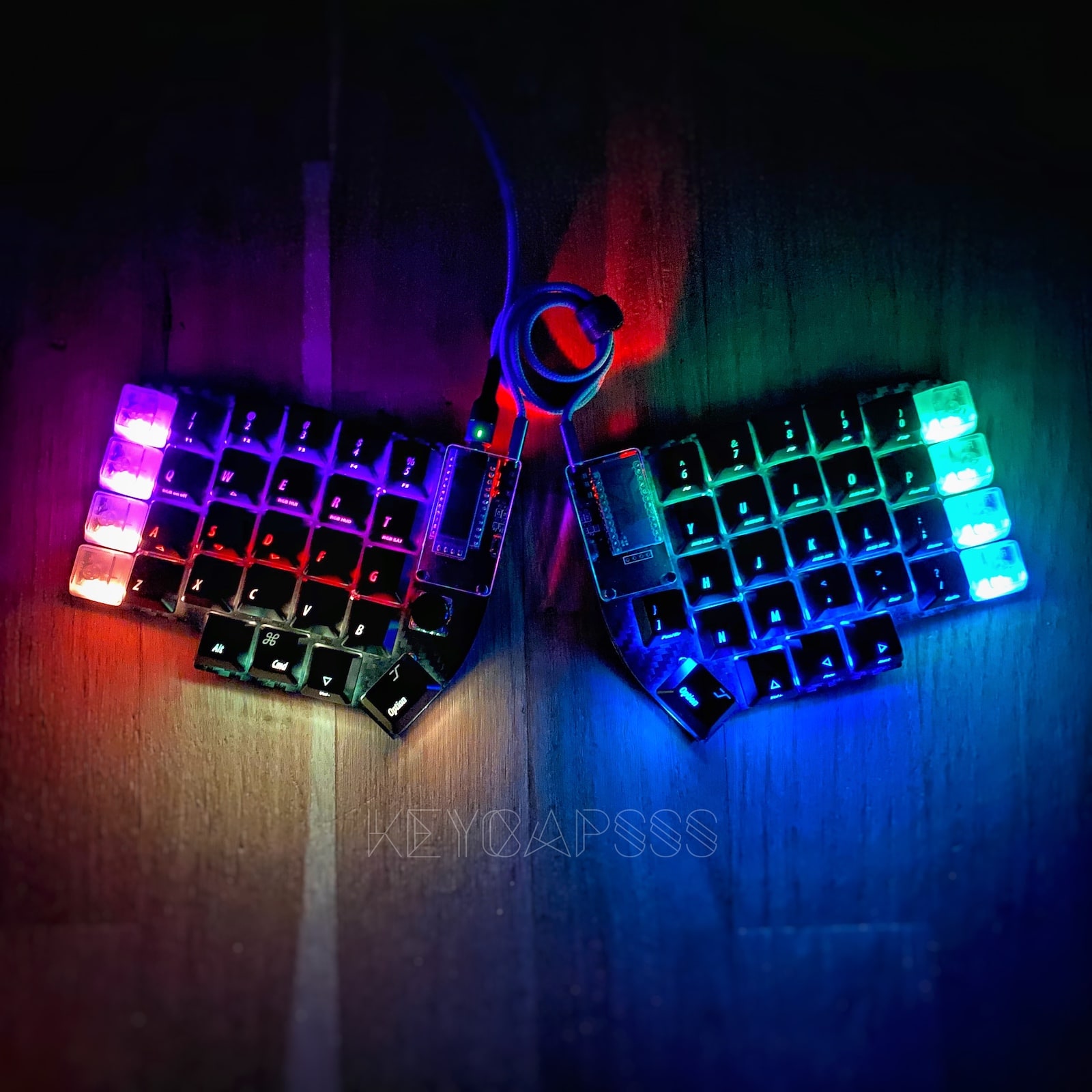 lily58l-split-keyboard-rgb-led-1 Lily58L Split Keyboard PCB Kailh Hot Swap Sockets MX RGB Led