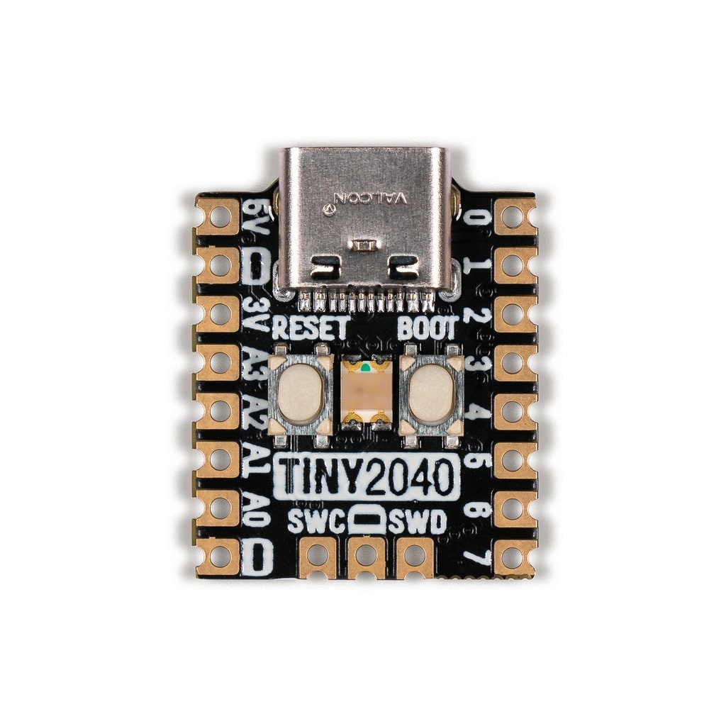 A postage stamp sized RP2040 development board with a USB-C