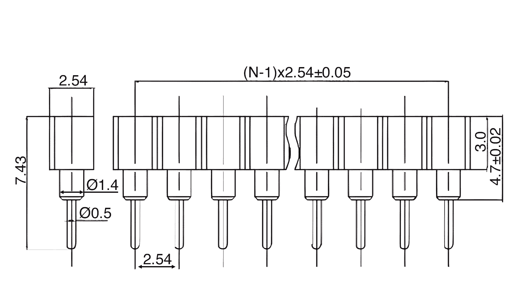 single-row-header-socket-1 Single Row Socket Headers 2.54 Pitch 3mm height