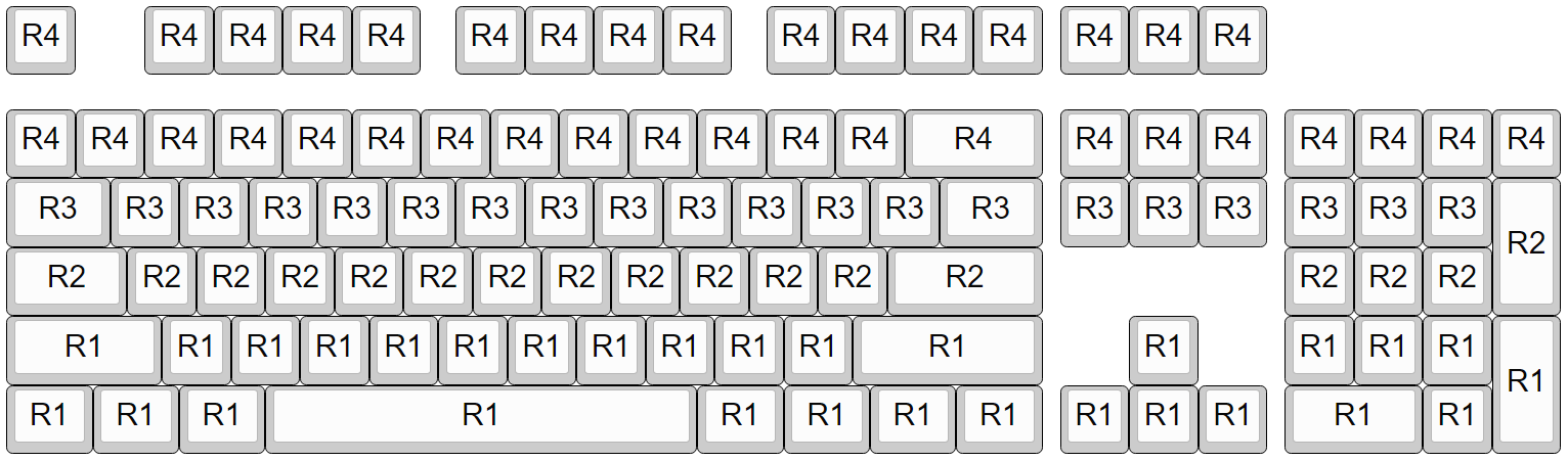 OEM Profile Blank PBT 1U Keycaps for MX Switches