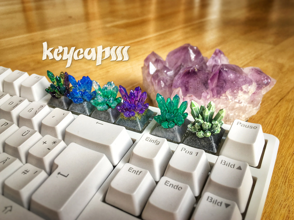 Crystal Key Cap Crystal Artisan Keycap | Green (Hand Painted) | KC10001_H-GR