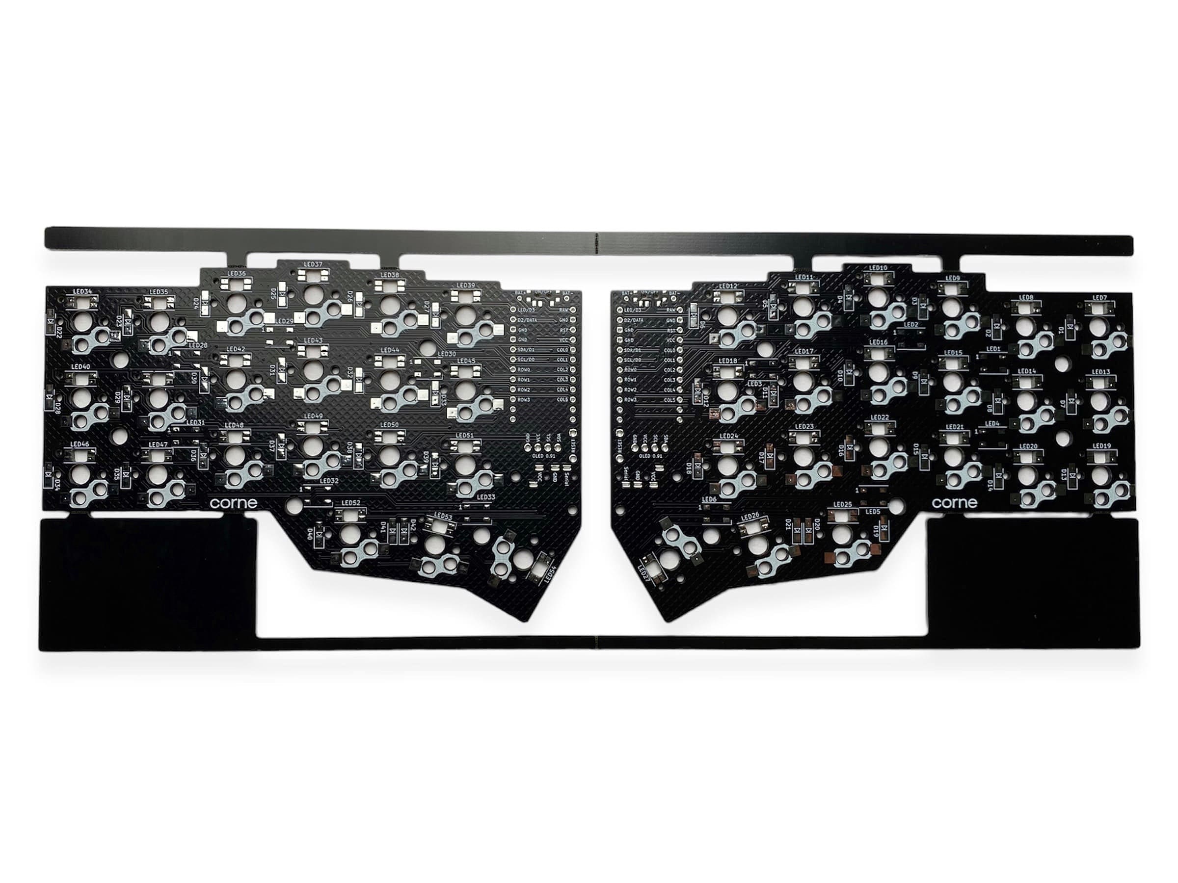 Back side: Corne Split Keyboard PCB - Kailh Hot Swap Choc V1/V2 - CRKBD
