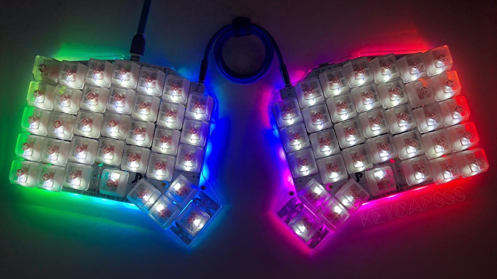 ErgoDash Acrylic Plate Case Split Keyboard RGB Underglow