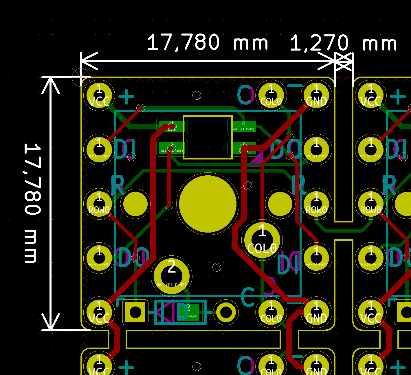 MxLEDBit PCB Dimensions