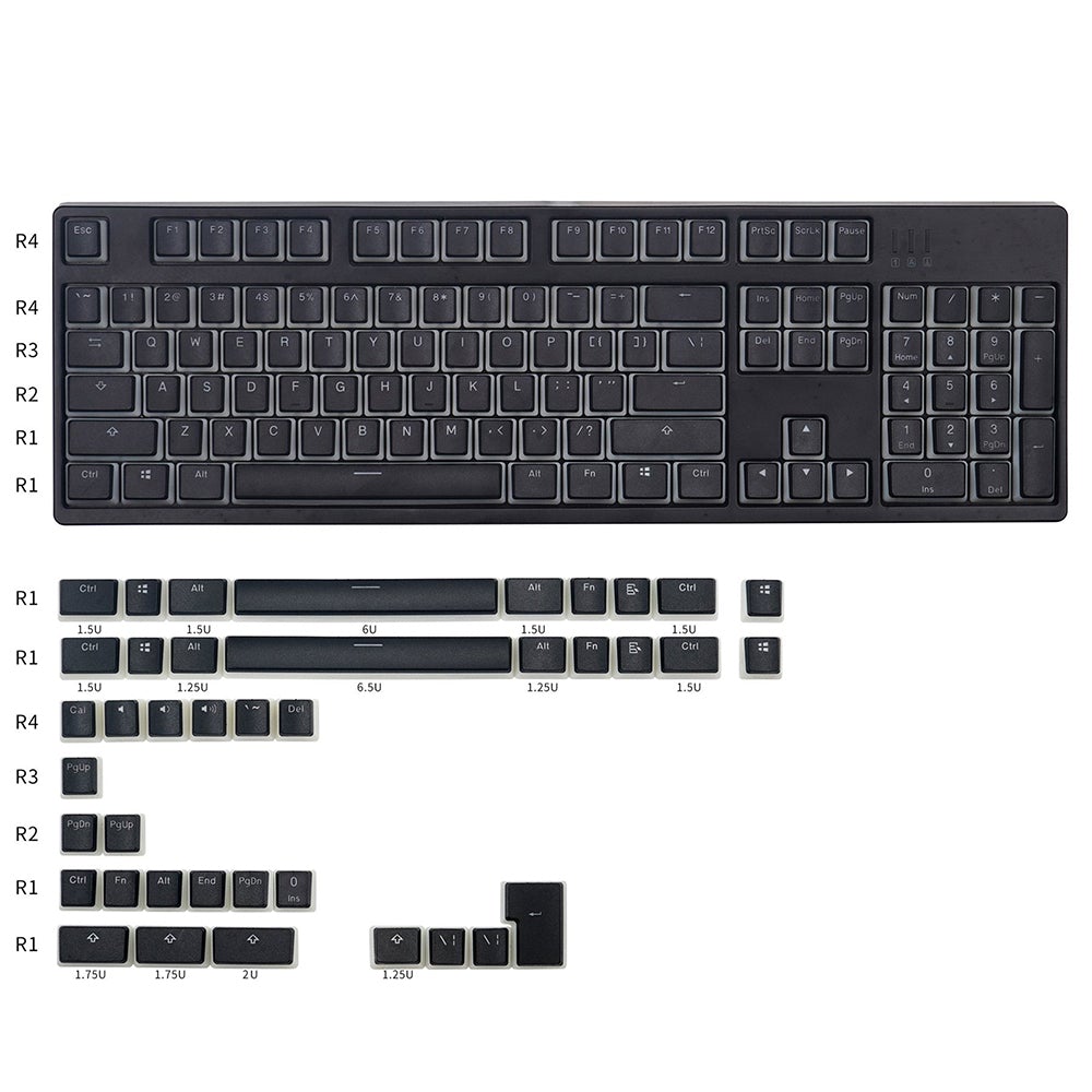 OEM Pudding Keycaps Backlit PBT Doubleshot for MX Switches