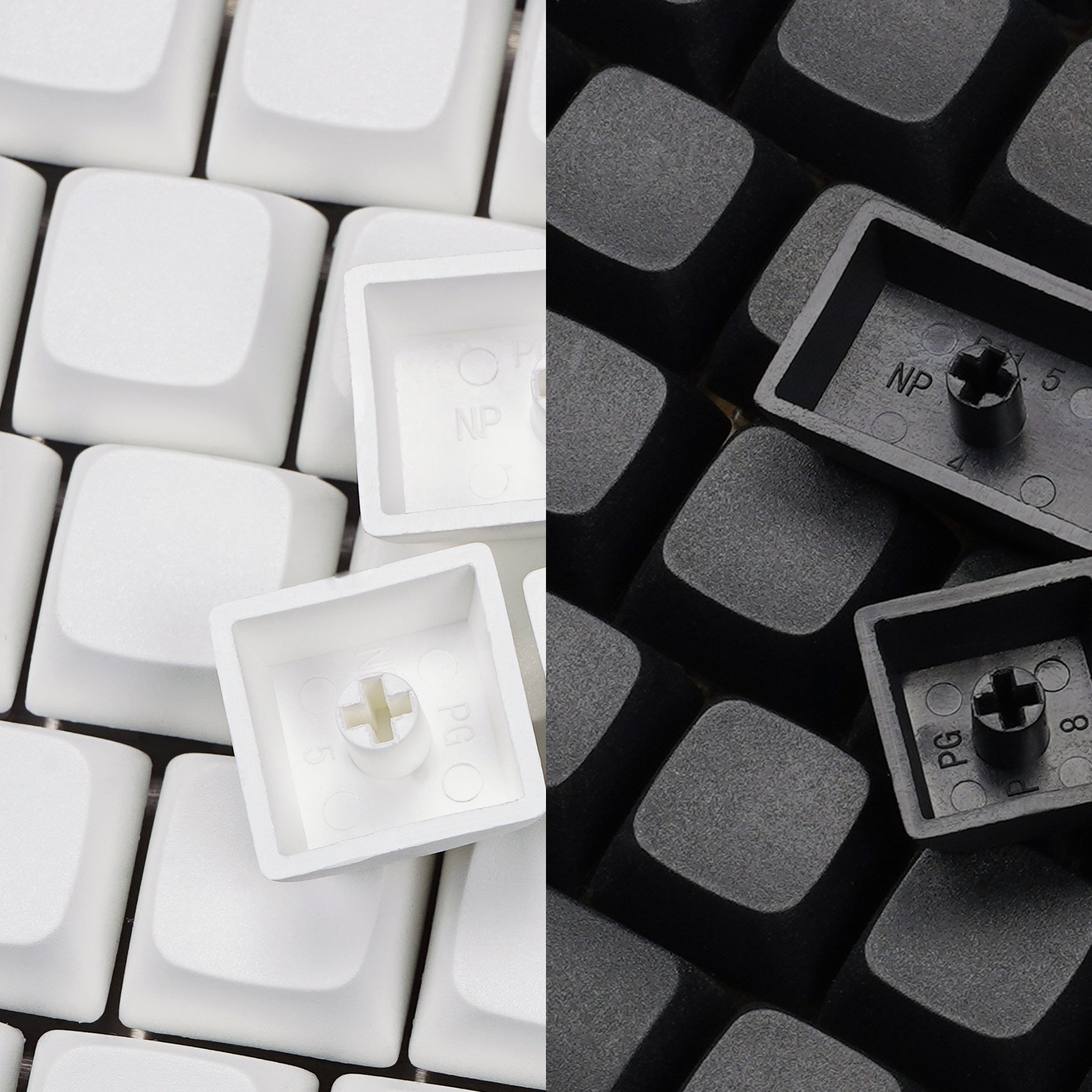 NP PBT Blank White & Black Keycap Set 124 KEYS
