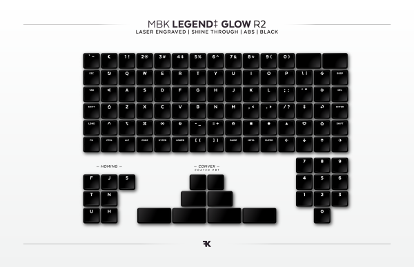 MBK Glow Choc Low Profile Keycap Set shine-through backlit Kit Overview