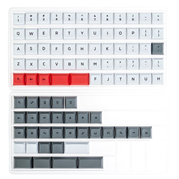 DSA Way Ortho/Split Keyboard Keycaps Set White/Red