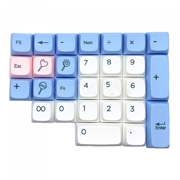 NP Profile PBT Numpad Keycaps 28 keys Blue/White