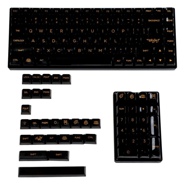 ZSA Crystal ABS Keycap Set with UV Print Smoked Black clear