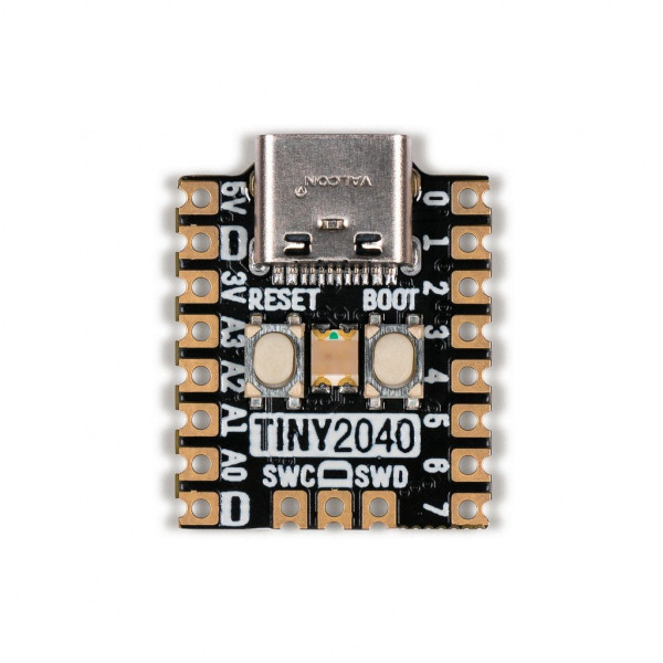 A postage stamp sized RP2040 development board with a USB-C 