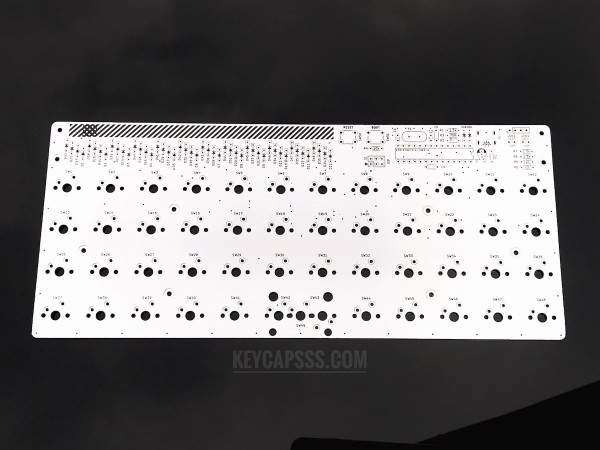 Plaid ortholinear mechanical keyboard white top pcb